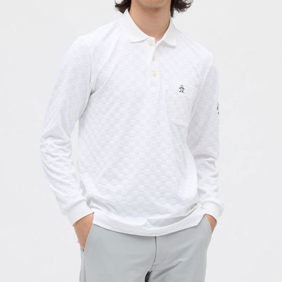 15%OFF セール M マンシングウェア munsingwear メンズ 長袖ポロシャツ リンクスジャカー MG5FLS81M 秋冬 ゴルフウエア