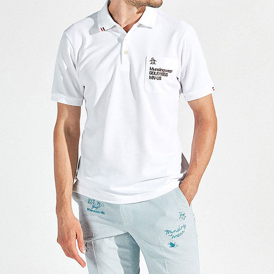 25%OFF セール L マンシングウェア munsingwear メンズ ポロシャツ 半袖 ゴルフウエア おしゃれ サンスクリーン フィラシス 鹿の子 MG5SHS32M