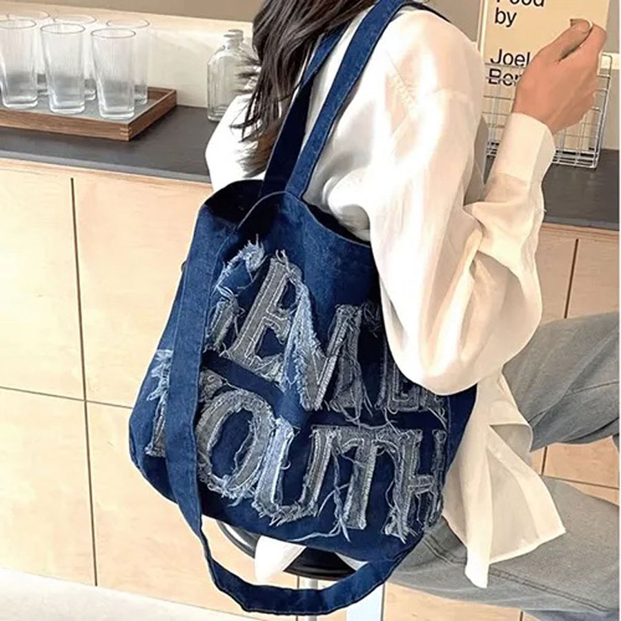 adia GENTLE YOUTH デザインデニムトートバッグ A4対応 軽量 大容量