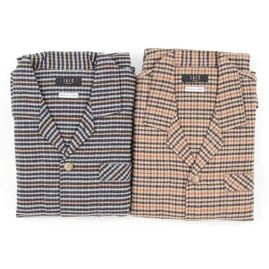 DAKS ダックス ブランド パジャマ 紳士 長袖長パンツ ネル ハウスチェック柄 秋冬 M／L おしゃれ 2025 秋 誕生日 ギフト好適品