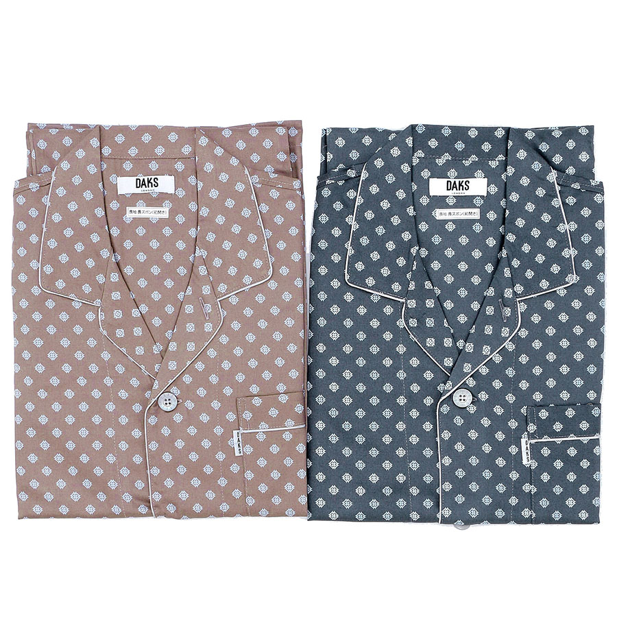 DAKS ダックス メンズ 綿サテン長袖長パンツ開襟パジャマ 秋冬｜堀田勉強堂 11,396円