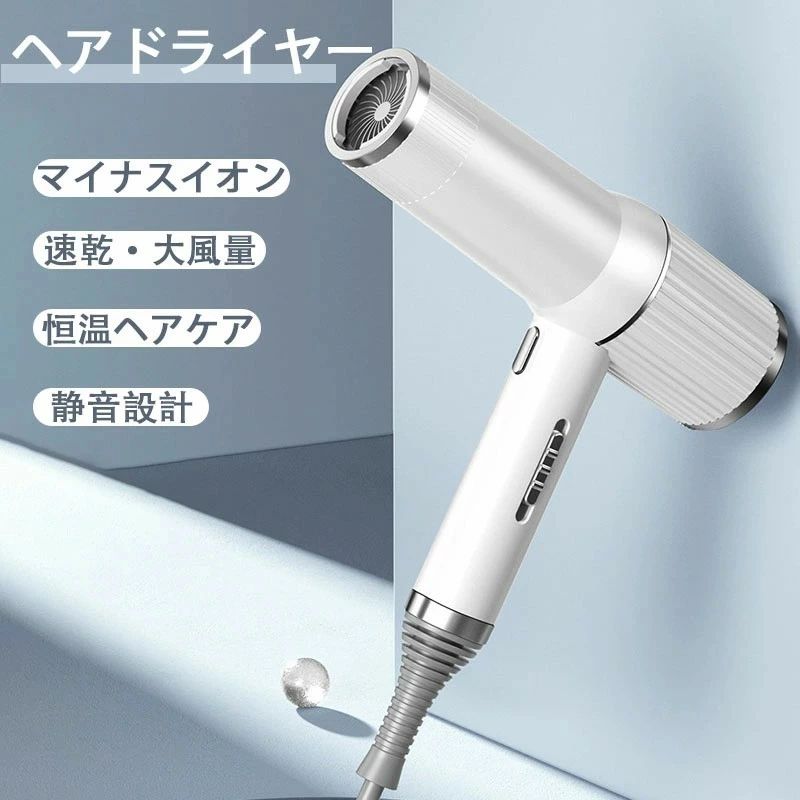 スピーディーイオンドラ 3種類ノズル交換可 冷熱風 3段階風速 ドライヤー 大風量 マイナスイオン 速乾ドライヤー
