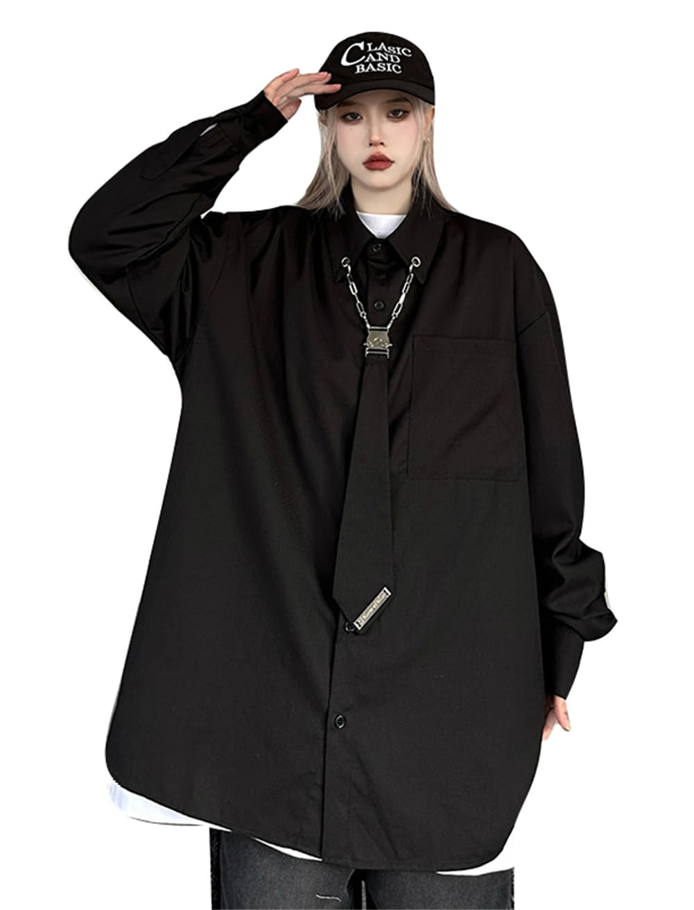 楽天市場】長袖 シャツ レディース ネクタイ付き 原宿系 ファッション