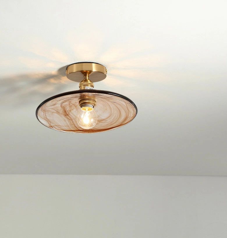 お シーリング照明 ガラス 真鍮 照明器具 照明 天井直付 照明 LED シーリングランプ 玄関照明 天井照明 北欧