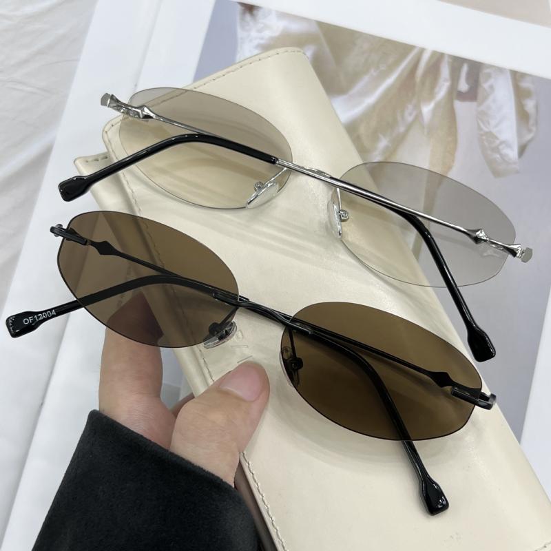 楽天市場】サングラス メンズ レディース フチなし リムレス 楕円