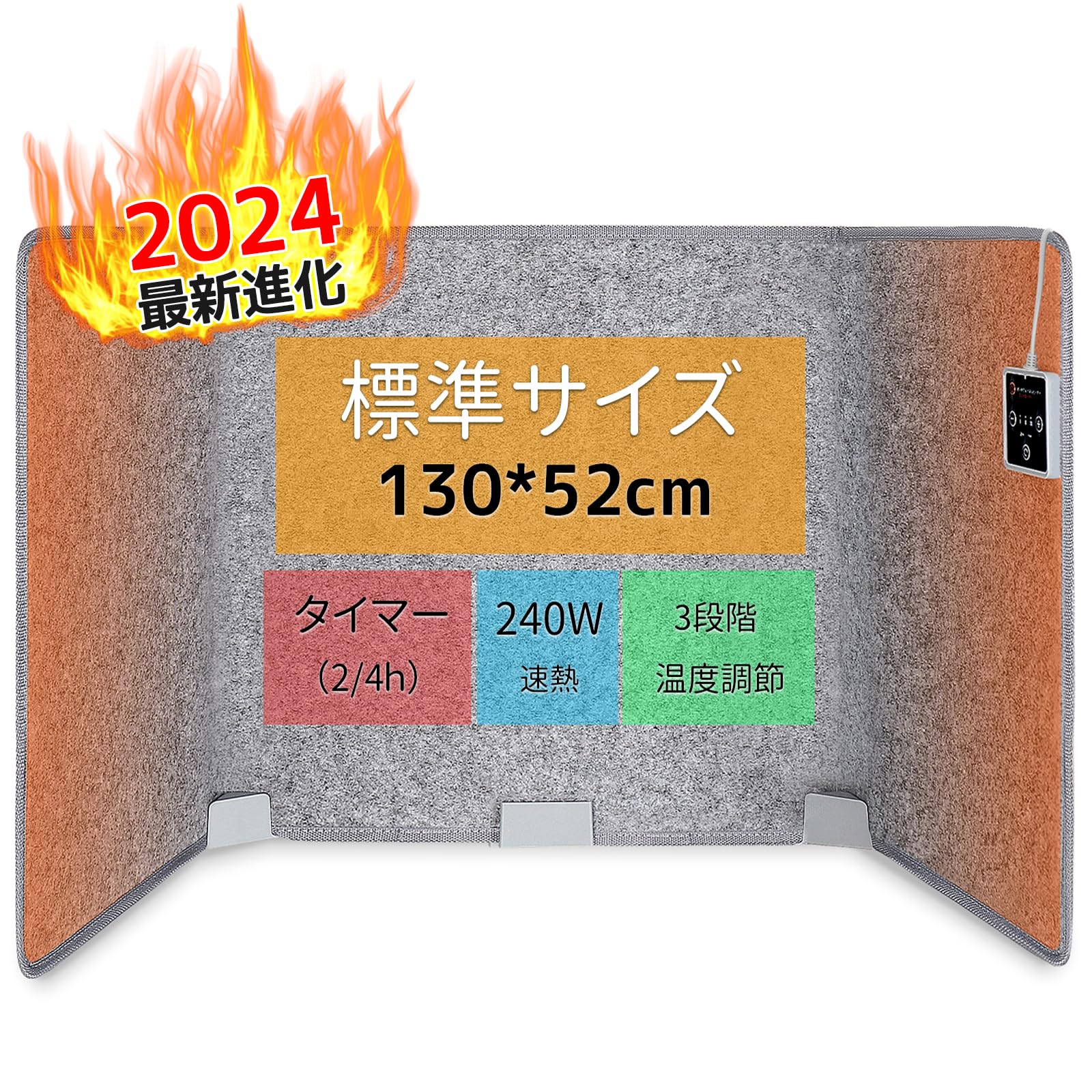 暖房器具 省エネ 電気パネルヒーター 遠赤外線 寒さ対策 静音 過熱保護 転倒自動オフ 2/4時間タイマー設定 3段階温度調節 ーター