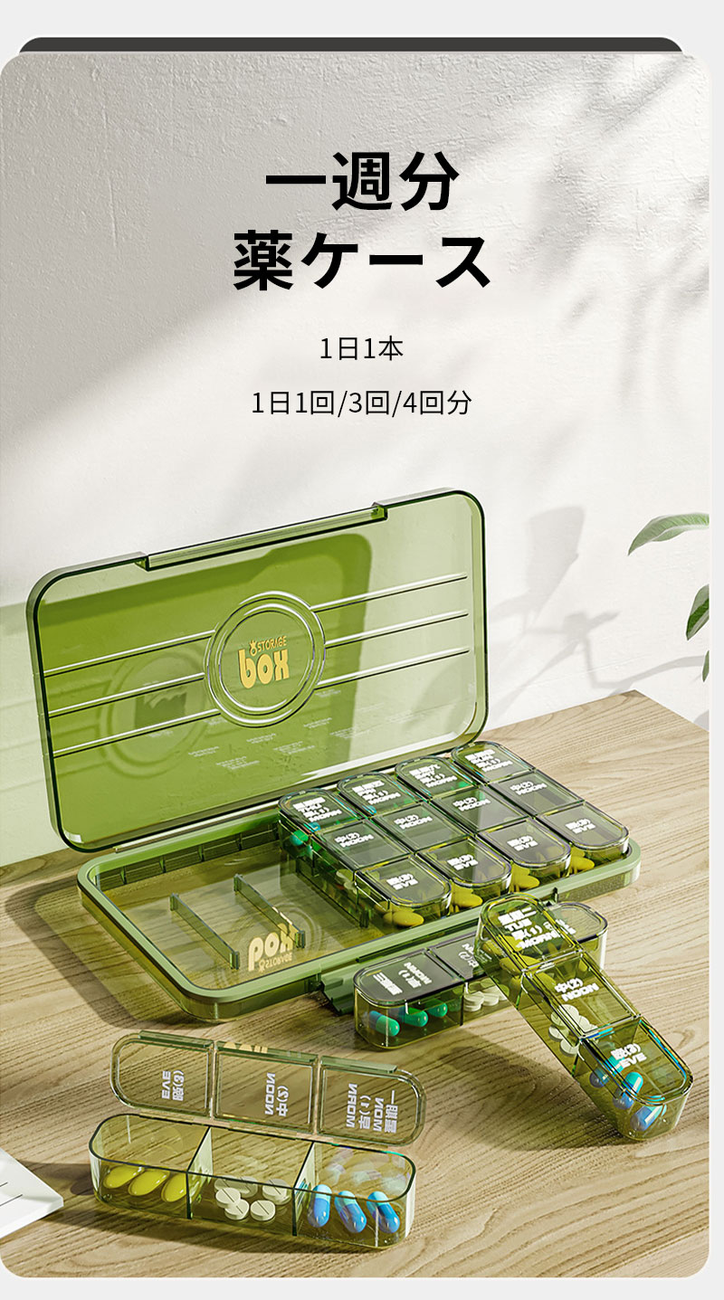 楽天市場】薬ケース 薬 カレンダー 1週間分 薬整理 1日1/3/4回分