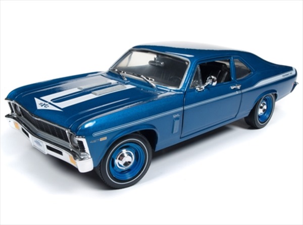 ミニカー◎1/18　AutoWorld☆1969　シボレー・シェビー　ノバ　Yanko　青　1002台限定品！【予約商品】｜HOTTOYS　ホットトイズ