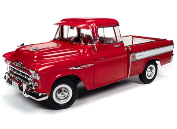 海外輸入 ミニカー 1 18 Autoworld 1957 シェビー カメオ ステップサイドピックアップトラック 赤色 1957 Chevrolet Cameo 予約商品 人気ブランド Dkoutsource Com