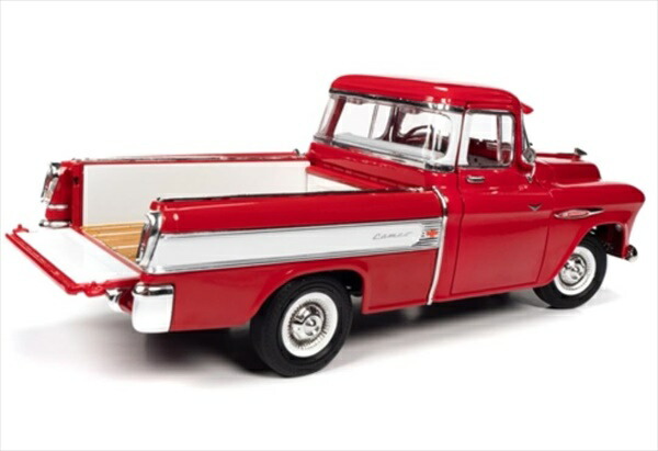 海外輸入 ミニカー 1 18 Autoworld 1957 シェビー カメオ ステップサイドピックアップトラック 赤色 1957 Chevrolet Cameo 予約商品 人気ブランド Dkoutsource Com