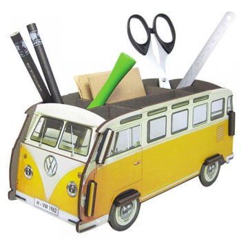 楽天市場】おしゃれな文房具♪ ワーゲンバス 消防車 ペン立て♪ 赤色