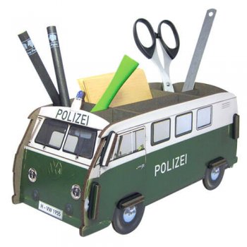 楽天市場】おしゃれな文房具♪ ワーゲンバス 消防車 ペン立て♪ 赤色