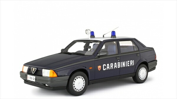 ミニカー アルファロメオ アルファ75 パトロールカー（軍お巡りさん）黒いこと 1988 1/18 LRM    取っておく商いもの