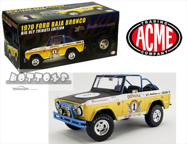 ミニカー 1/18 1970 フォード・ブロンコ バハブロンコ Big Oly Tribute Edition ランクル 黄白色 ACME 限定品 1970 Ford Baja Bronco 【予約商品】ランクルミニカー|HOTTOYS ホットトイズ