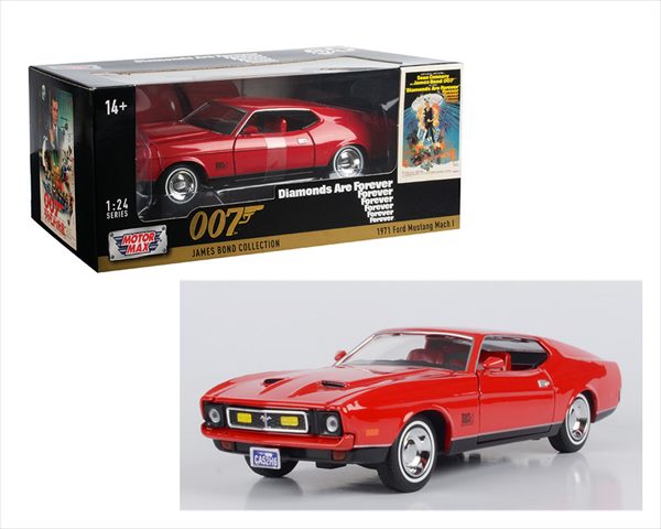 ミニカー 1 24 007 マスタング・マッハ1 赤 007 ダイヤモンドは永遠に AUTOWORLD 007ジェームズボンド ボンドカー