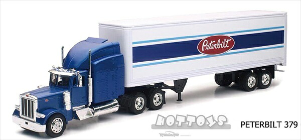 ミニカー 1/32 NEWRAY☆ Peterbilt Model 379 トレーラートラック 青 巨大全長60cm【予約商品】|HOTTOYS ホットトイズ