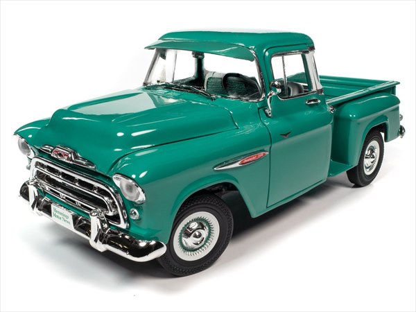 ミニカー 1/18 AUTOWORLD☆1957 シェビー 3100 ステップサイド ピックアップトラック 緑色 1957 Chevrolet Step Side Pickup 3100 【予約商品】|HOTTOYS ホットトイズ