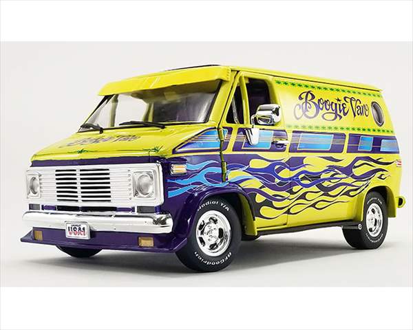 ミニカー 1/18 ACME☆1976 シェビー・バン G続きもの ブギーマンカスタム遣りかた 黄味がかった太陽面爆発  1976 Chevrolet G-Series Van (Yellow) ? Boogie Van 【取っておく商いもの】
