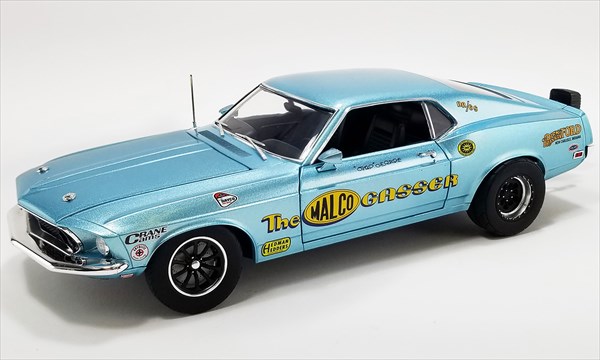 ミニカー 1/18 ACME☆1969 ジェラルド・r・フォード・マスタング・マッハ1 青みメタ色 薬物スピード競技遣りかた 1969 Ford Mustang Boss 429 ? Malco Gasser ? Drag Outlaws  【押さえる取っておく商いもの】