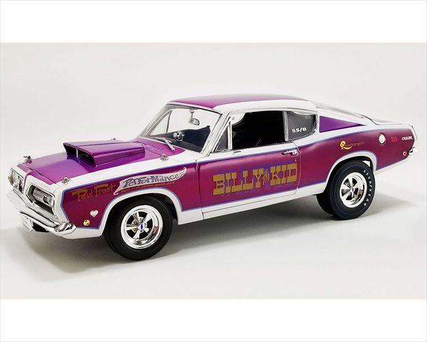 ミニカー 1/18 ACME☆1968 バラクーダ 紫/白いこと 薬物スピード競技遣りかた  1968 Plymouth Barracuda Super Stock ? Billy the Kid 【押さえる取っておく商いもの】