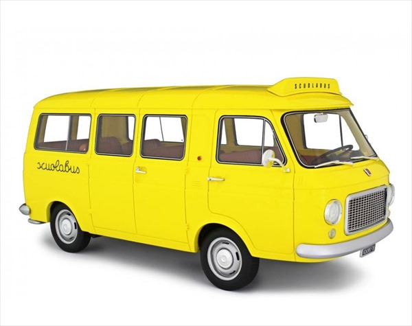 ミニカー 1/18 命令 バン スクールバス 黄味がかった FIAT 238 1967 SCUOLABUS 命令 2階建てバス 取っておく商いもの