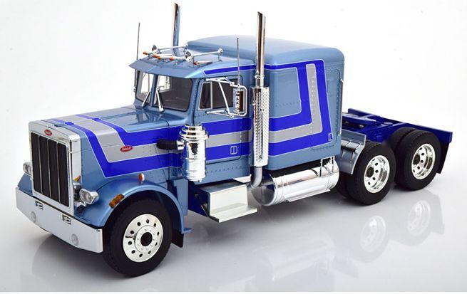 ミニカー 1/18 KKS ピータービルト  トレーラ貨物自動車 青み色   PETERBILT - 359 TRACTOR TRUCK 3-ASSI 1967  【取っておく商いもの】