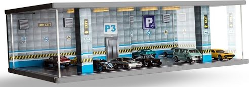 楽天市場】1/18用 コレクションケース LED付カーパーキングジオラマ