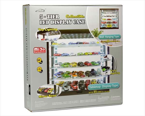 明るい！LEDライト付♪　1/43用1/64用　コレクションケース　5段　白色　アクリルケース　ディスプレイケース　　【予約商品】｜HOTTOYS　ホットトイズ