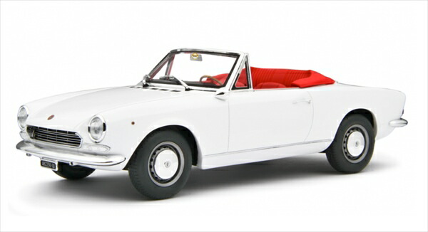 ミニカー 1/18 1968 命令124 蜘蛛 白いこと FIAT 124 SPORT SPIDER AS (1438 CC.) 1968【取っておく商いもの】