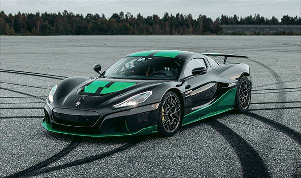 ミニカー 1/18 RIMAC  NEVERA RECORD 2023 黒/緑であること色  【押さえる取っておく商いもの】