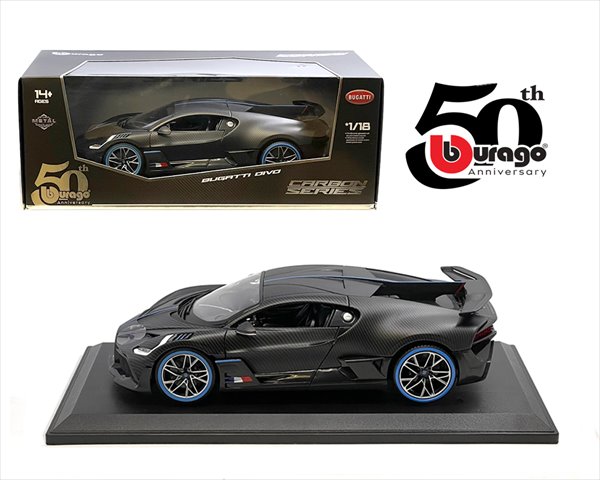 ミニカー　1/18　ブラゴ　ブガッティ ディーヴォ　特別仕様！　50周年限定カーボン仕様　Bugatti Divo &ndash; Carbon Series &ndash; 50th Anniversary Limited Edition　ブラゴ【予約商品】｜HOTTOYS　ホットトイズ