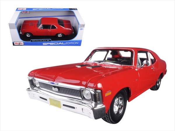 ミニカー 1/18 maisto 1970 シボレー 新星 赤いこと【取って置く商いもの】 乗り物のおもちゃ-車
