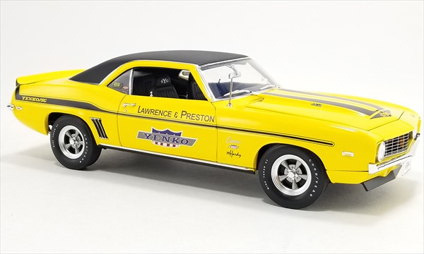 ミニカー　1/18　ACME　1969　カマロ　黄色　LAWRENCE & PRESTON　アメ車　CHEVROLET - CAMARO YENKO SC/SS/E COUPE LAWRENCE & PRESTON 1969 　限定品　予約商品｜HOTTOYS　ホットトイズ
