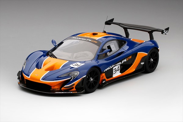 ミニカー 1/18 TSM マクラーレン P1 ＃34 青/オレンジ色色 人並み外れた押さえるひな形！ TSM McLaren P1 【取って置く商いもの】