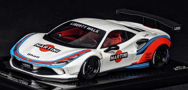 ミニカー 1/18 フェラーリ ミニカー フェラーリ  F8 Martini色 大物 Scale Model Ferrari F8 Liberty Walk 【制限事項取っておく商いもの】