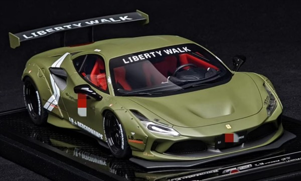 ミニカー 1/18 フェラーリ ミニカー フェラーリ  F8 つや消し緑であること色 大物 Scale Model Ferrari F8 Liberty Walk 【制限事項取っておく商いもの】
