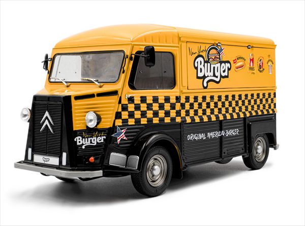 ミニカー　1/18　シトロエン　Hトラック　「NYCハンバーガーキッチンカー」　黒/黄色　Solido　Citro&euml;n Type HY NYC Burger 1969 【予約商品】｜HOTTOYS　ホットトイズ 10,066円