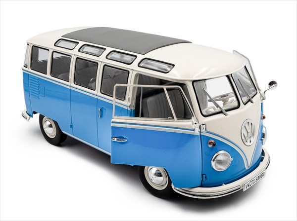 楽天市場】ミニカー 1/18 VW ワーゲンバス ピックアップ 青色