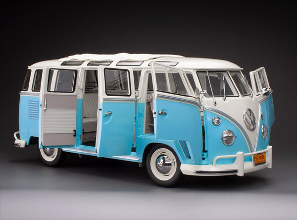 楽天市場】ミニカー 1/18 VW ワーゲンバス ピックアップ オレンジ色