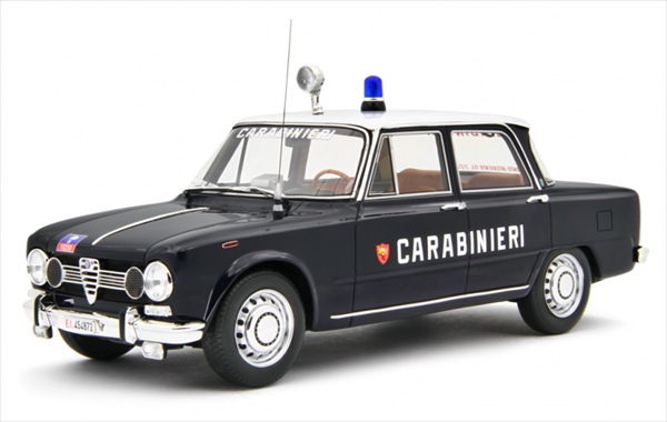 ミニカー 1/18 1969 アルファロメオ ジュリア百貨店 パトロールカー Carabinieri 黒いこと Alfa Romeo Giulia Super 1969 LRM 押さえる取っておく商いもの