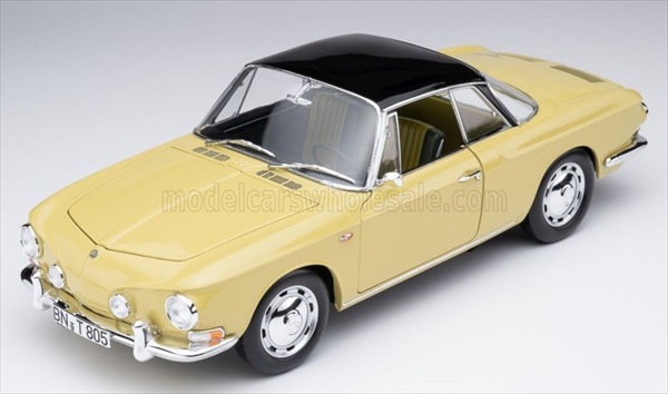 ミニカー 1961 VW フォルクスワーゲン カルマンギア 印字機3 象牙色/黒いこと 1/18 VOLKSWAGEN - KARMANN GHIA TYPE 34 COUPE 1961 NOREV-S（ 人並み外れた押さえる模範例）【取っておく商いもの】