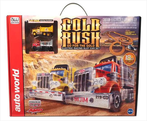 スロットカー　HOスケールコースセット　アメリカントラック　Gold Rush　トラック2台付き　AutoWorld　　予約商品｜HOTTOYS　ホットトイズ