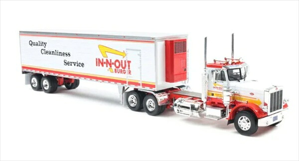 ミニカー 1/43 貨物自動車 ピータービルト359 「In-N-Outハンバーガー」貨物自動車  Peterbilt 359 Tractor and Trailer In-N-Out Burger Iconic Replicas【取っておく商いもの】