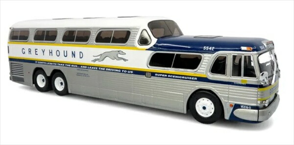 ミニカー 1/43 2階建てバス 1954 GM PD-4501 Scenicruiser Coach: Greyhound Bus Lines 50th Anniversary IconicReplicas【取っておく商いもの】