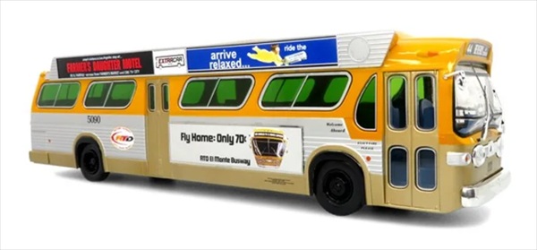 ミニカー 1/43 二階建てバス 1963 GM TDH-5303 Transit Bus Los Angeles Metro/ Rapid Transit District (RTD) 1963 IconicReplicas【取って置く商いもの】