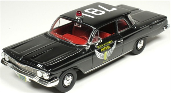ミニカー 1/43 1961 シボレー・ビスケイン インパラ パトロールカー ハイウェイ見まわる 黒いこと Chevrolet Biscayne Ohio State Highway Patrol 1961 GOLDVARG COLLECTION 取っておく商いもの