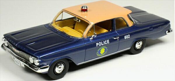 ミニカー 1/43 1961 シボレー・ビスケイン インパラ パトロールカー ハイウェイ見まわる 青味 Chevrolet Biscayne Nassau County Police 1961 GOLDVARG COLLECTION 取っておく商いもの