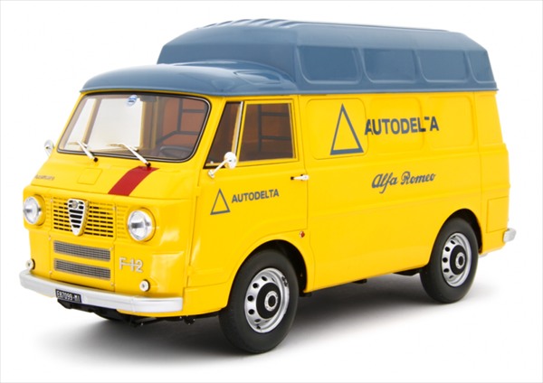 ミニカー 1/18 アルファロメオ バン 客あしらい貨物自動車「アウト三角洲」 黄味がかった Alfa Romeo F12 Autocarro Tetto Sopralzato Assistenza Gara Autodelta 1967 LRM 取っておく商いもの