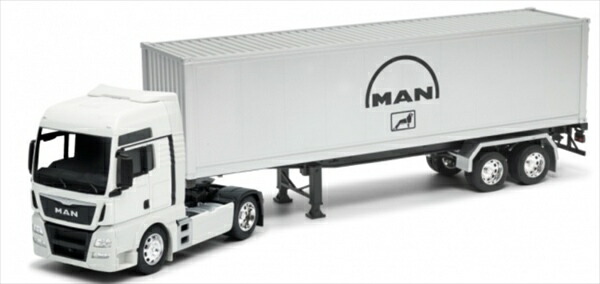 ミニカー　1/32　MAN　トレーラートラック　白/銀色　MAN - TGX 18.440 XXL TRUCK CASSONATO 2019　WELLY【予約商品】｜HOTTOYS　ホットトイズ