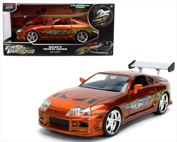 ミニカー ワイルドスピードミニカー 1/24 ブライアンのスープラ 人並み外れたオレンジメタリック色（Brush Finish仕上）【25周年人並み外れた制限事項取って置く商いもの】 車-乗り物のおもちゃ